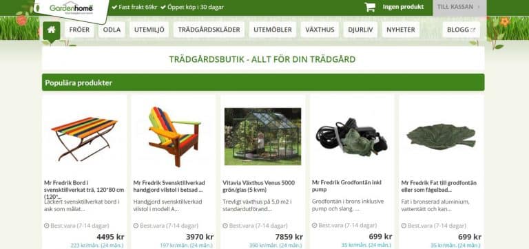 E-handlare med gröna fingrar sökes - trädgårdsbutik till salu