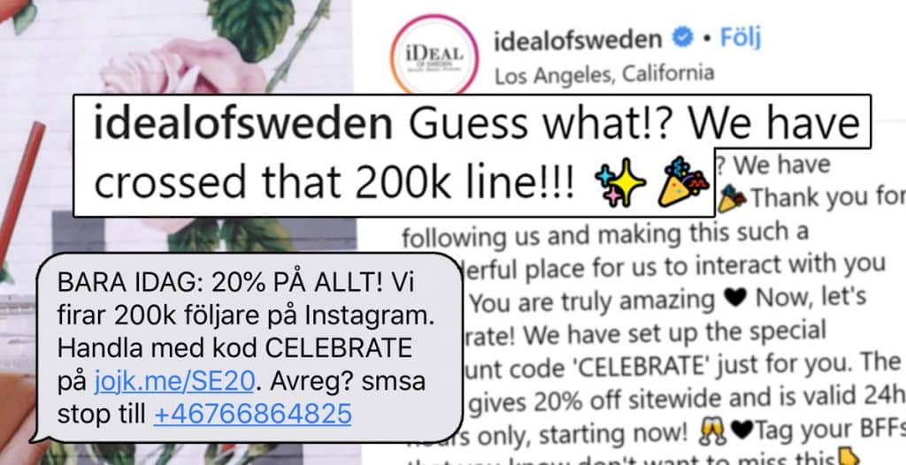 iDeal Of Sweden når 200 000 följare - firar med super-rea