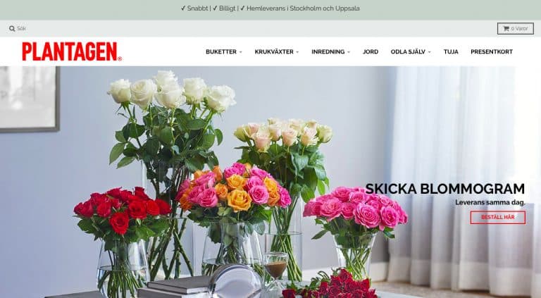 Plantagen blir med e-handel - smygstartar med pop-up