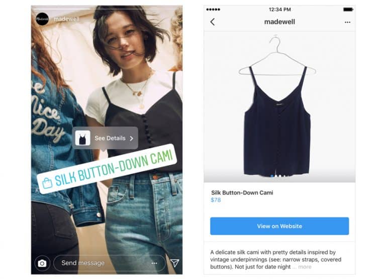 Shopping i Instagram Stories har kommit till Sverige