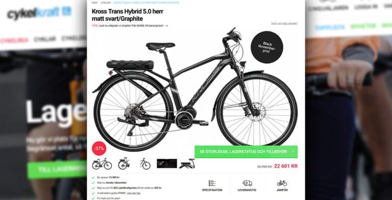 Cykelkrafts rek.pris försvann - fälls för vilseledande reklam