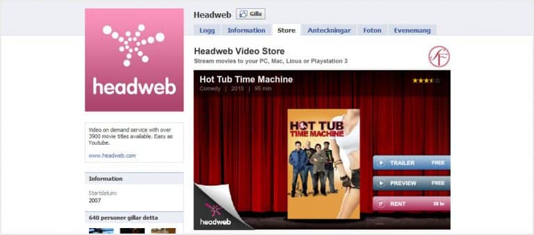 Filmbutik på nätet satsar nu på facebook