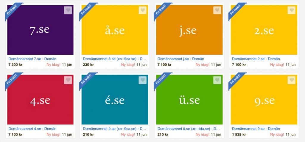 Sveriges kortaste domäner gick loss på över miljonen