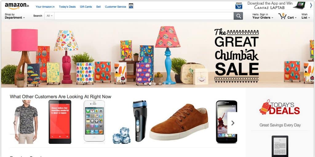 Amazon är Indiens mest välbesökta E-handlare