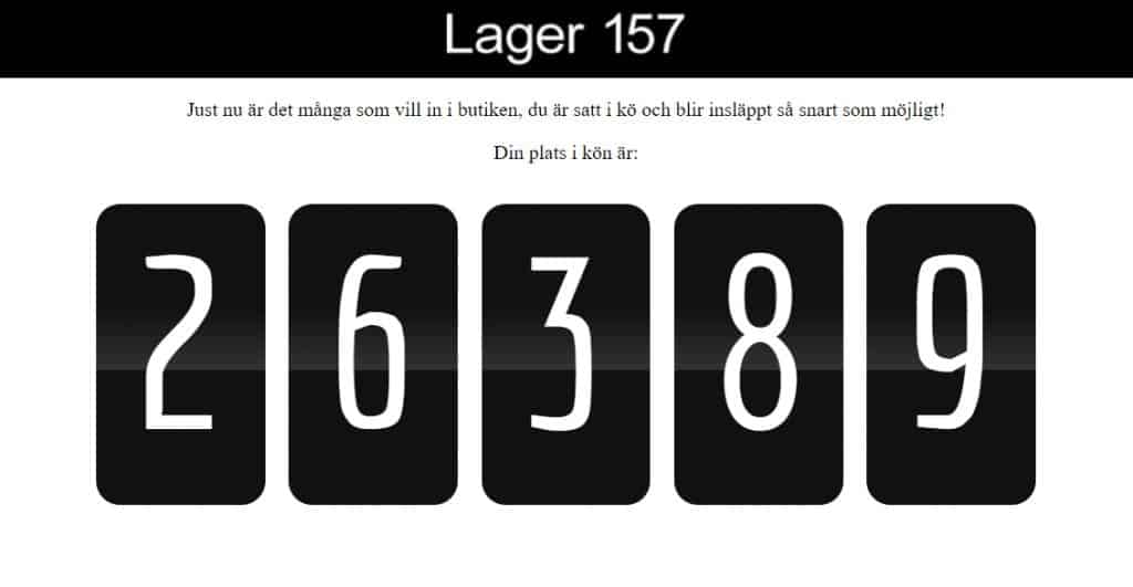 8-kronorsjacka tog ner Lager 157:s e-handel